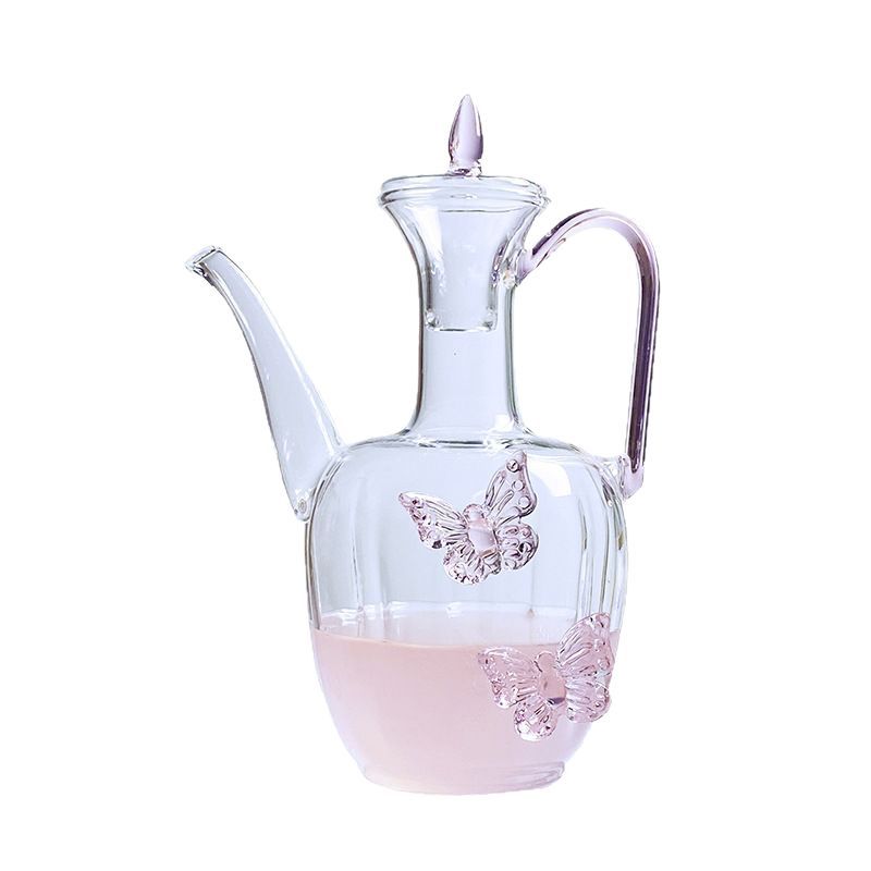 Butterfly ຊາເຫຼົ້າສີແດງແກ້ວແດງ borosilicate
