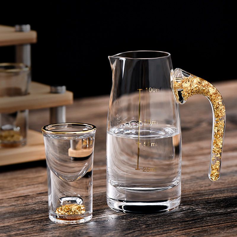 Gold Foil Glass ແກ້ວເຫຼົ້າແວງຂາວ